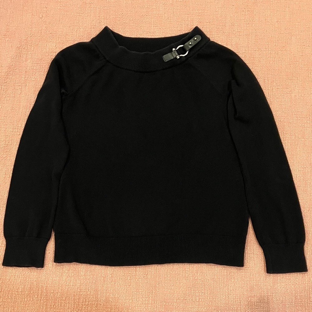 Lauren Ralph Lauren vintage small wm’s Black Sweater with Buckle Accent